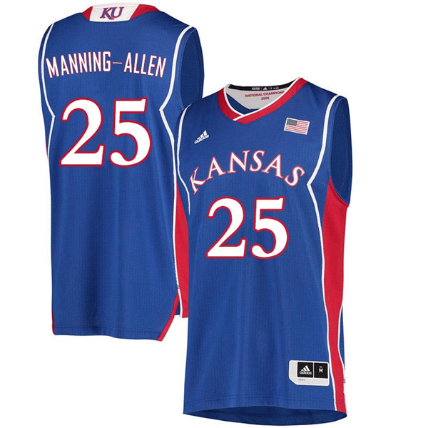 Men #25 Caelynn Manning-Allen Kansas Jayhawks 2018 Hardwood Classic College Basketball Jerseys Sale-